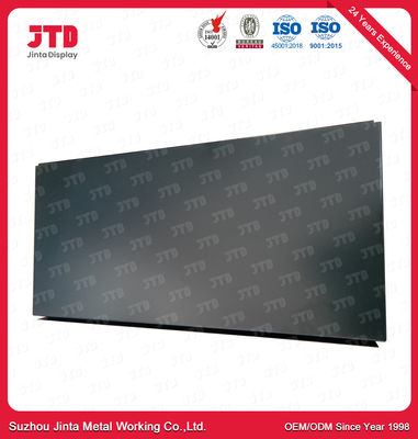 Estantería de la exhibición de la tienda del estante del metal del OEM alrededor de la estantería de la exhibición del supermercado del marco de madera de panel trasero del agujero